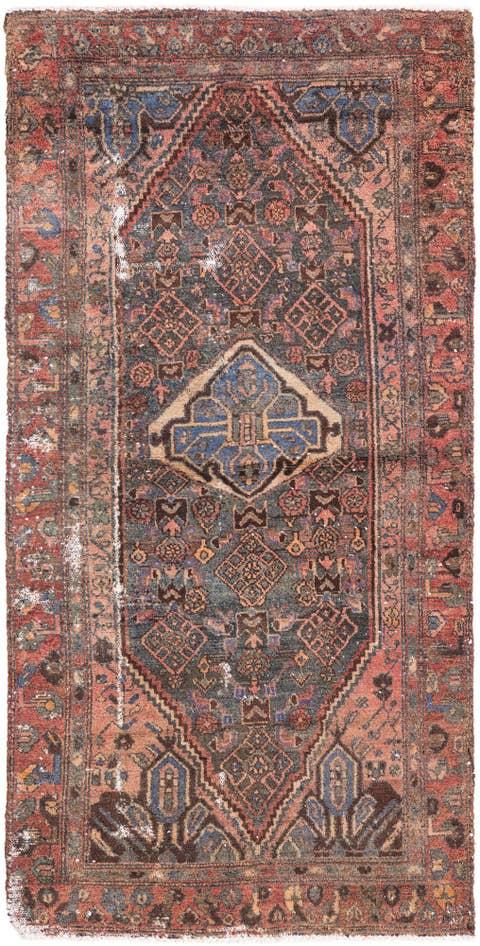Detail image of 3' 1 x 6' 3 Hand Knotted Ultra Vintage Persian Wool Runner Rug