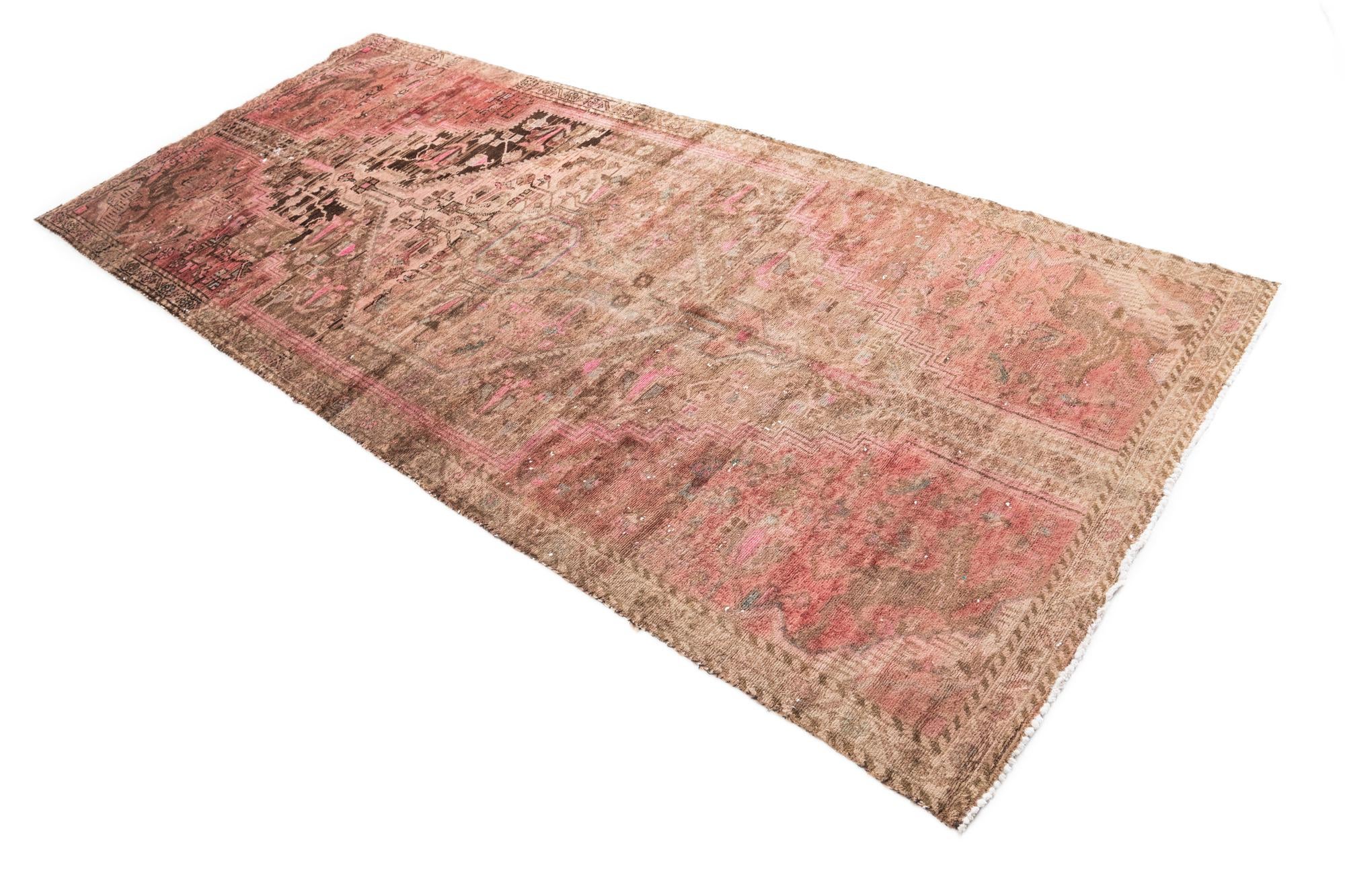 3' 10 x 8' 7 Hand Knotted Ultra Vintage Persian Wool Runner Rug