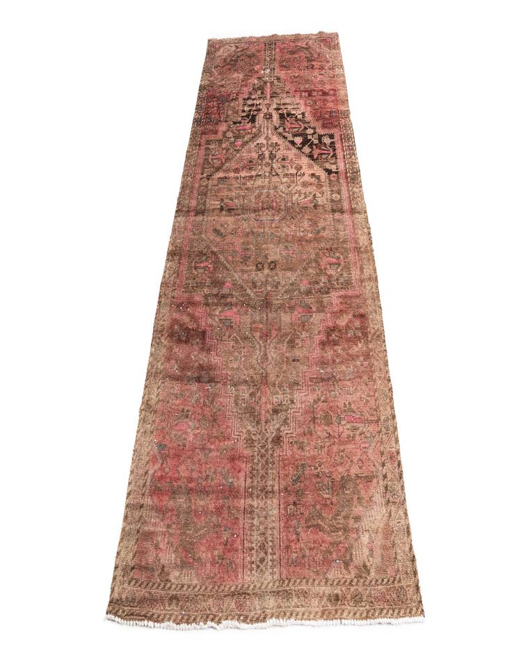 Detail image of 3' 10 x 8' 7  Hand Knotted Ultra Vintage Persian Wool Runner Rug