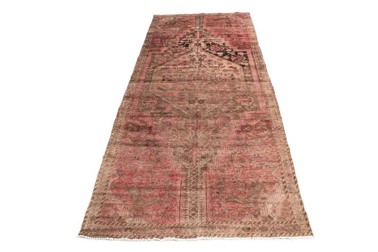 Detail image of 3' 10 x 8' 7 Hand Knotted Ultra Vintage Persian Wool Runner Rug
