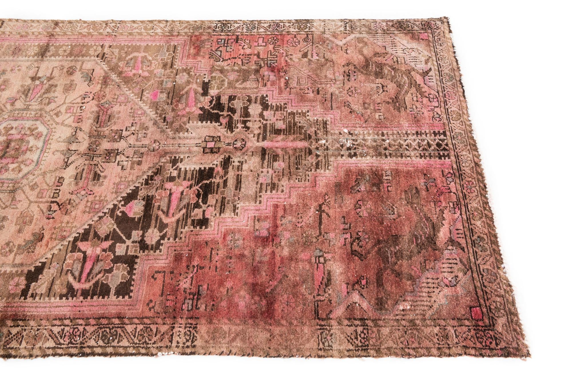 3' 10 x 8' 7 Hand Knotted Ultra Vintage Persian Wool Runner Rug