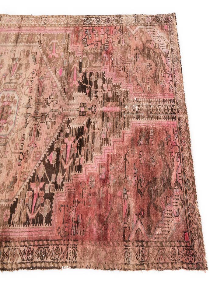 Detail image of 3' 10 x 8' 7  Hand Knotted Ultra Vintage Persian Wool Runner Rug