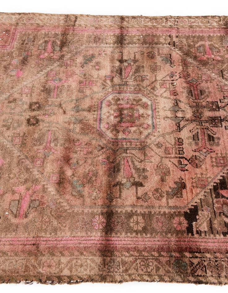 Detail image of 3' 10 x 8' 7  Hand Knotted Ultra Vintage Persian Wool Runner Rug