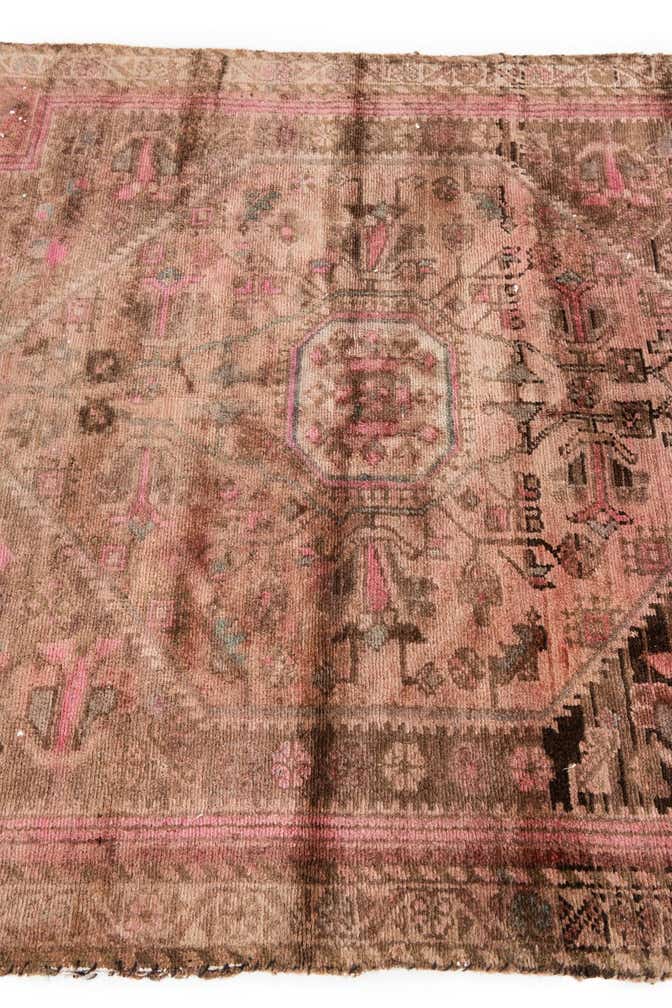 3' 10 x 8' 7 Hand Knotted Ultra Vintage Persian Wool Runner Rug