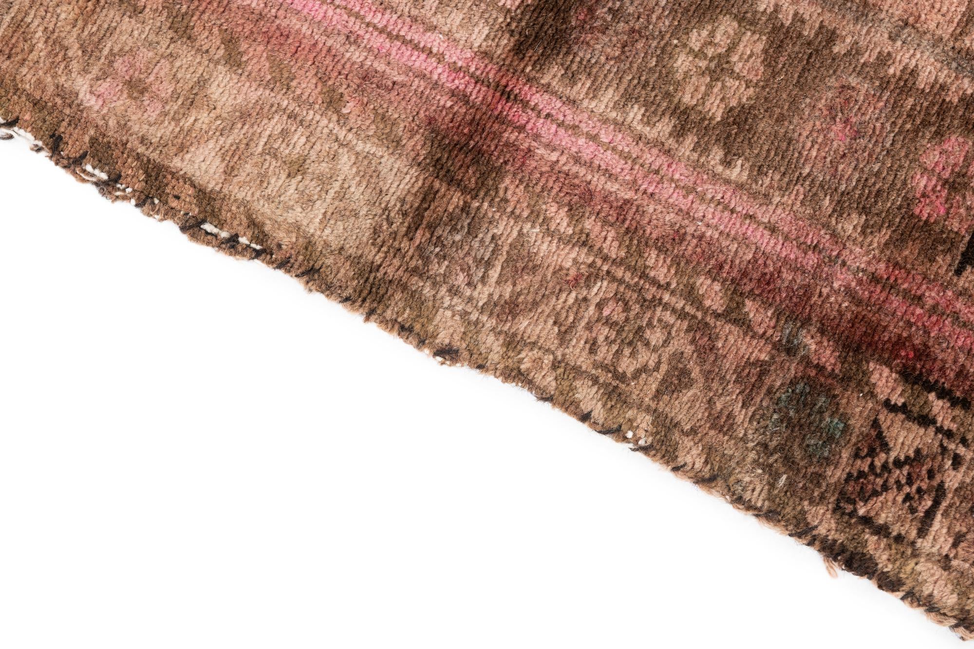 3' 10 x 8' 7 Hand Knotted Ultra Vintage Persian Wool Runner Rug