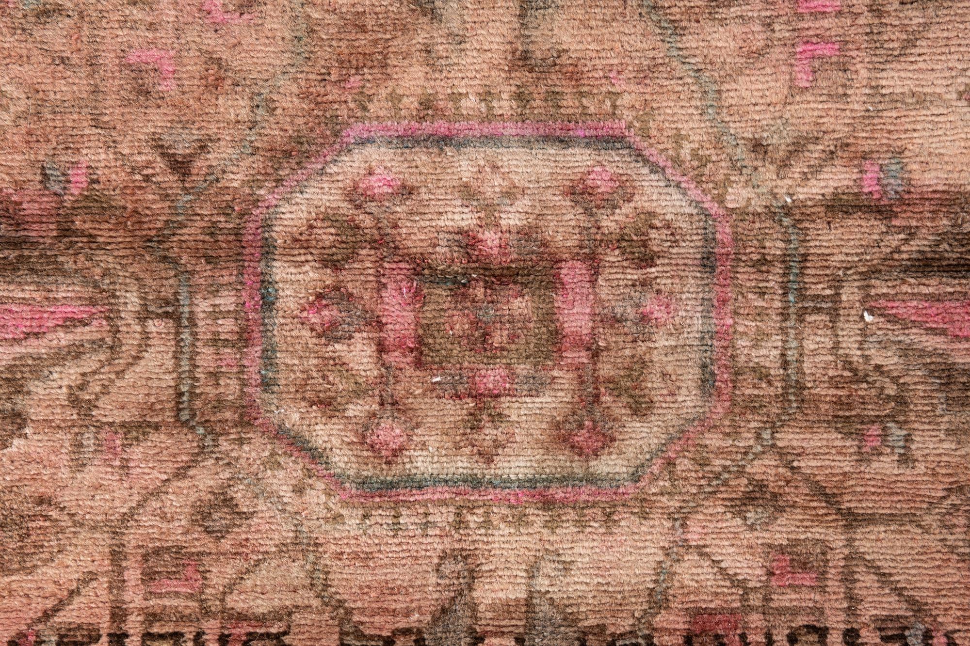 3' 10 x 8' 7 Hand Knotted Ultra Vintage Persian Wool Runner Rug