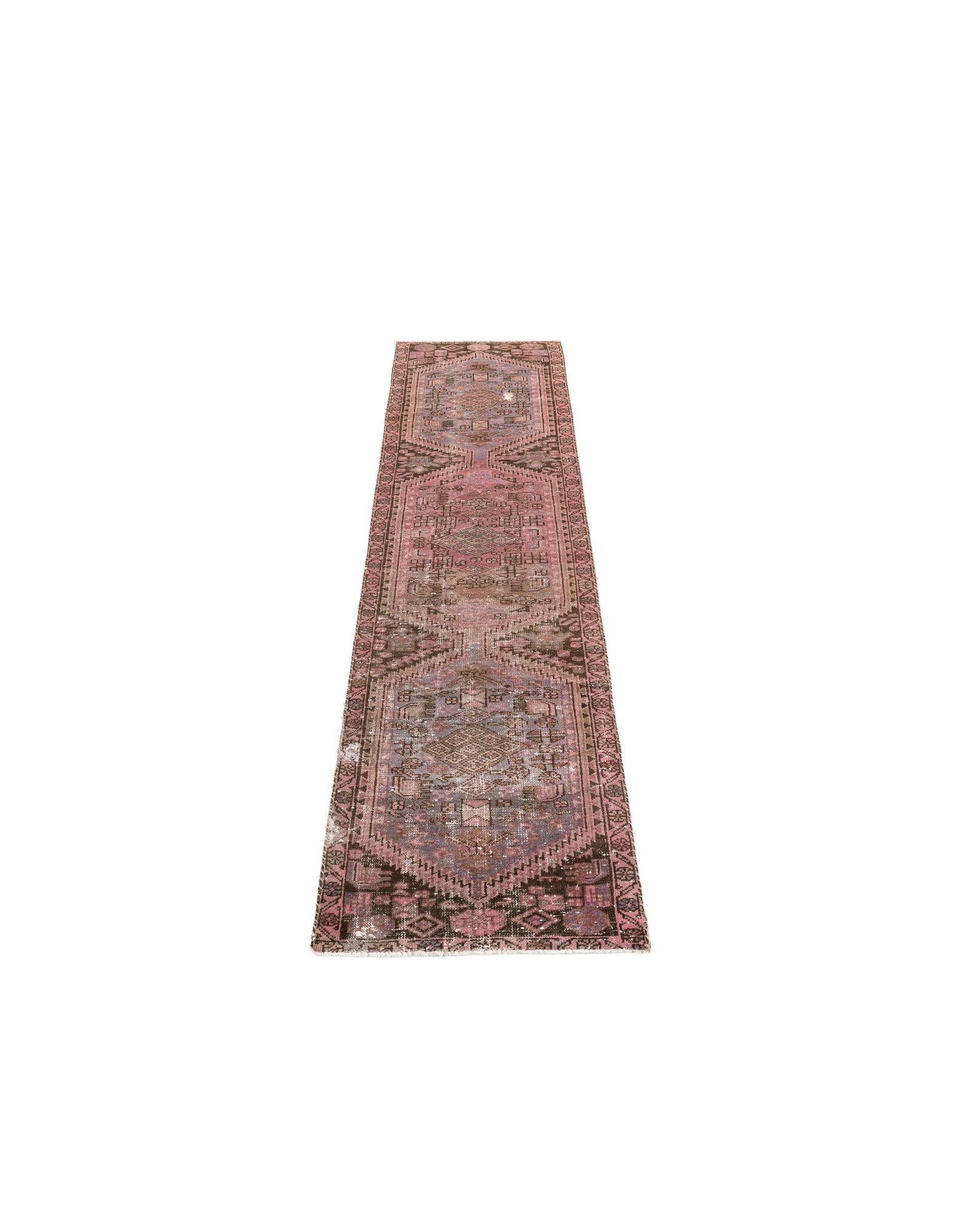2' 5 x 9' 4 Hand Knotted Ultra Vintage Persian Wool Runner Rug