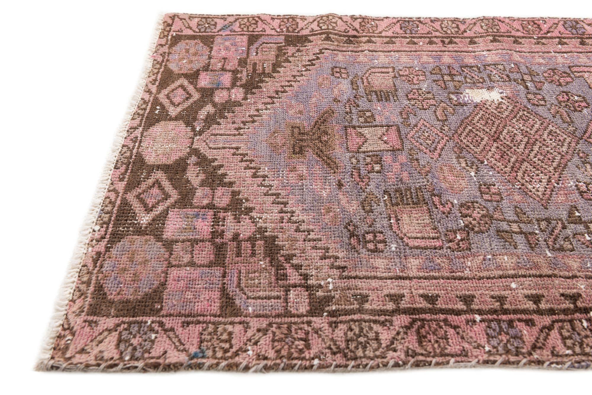 2' 5 x 9' 4 Hand Knotted Ultra Vintage Persian Wool Runner Rug