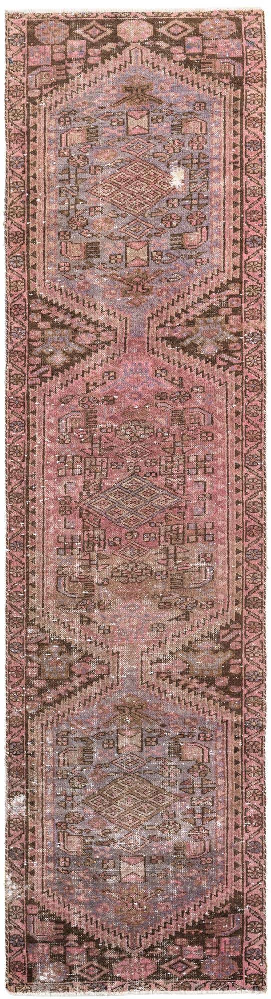 2' 5 x 9' 4 Hand Knotted Ultra Vintage Persian Wool Runner Rug