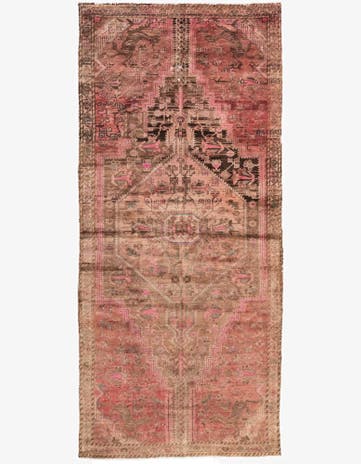 3' 10 x 8' 7 Hand Knotted Ultra Vintage Persian Wool Runner Rug