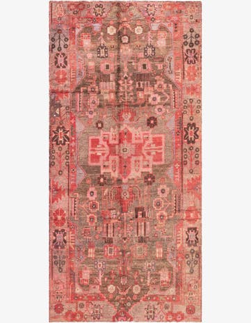 4' 6 x 9' 5 Hand Knotted Ultra Vintage Persian Wool Runner Rug