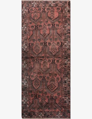 3' 9 x 9' 2 Hand Knotted Ultra Vintage Persian Wool Runner Rug