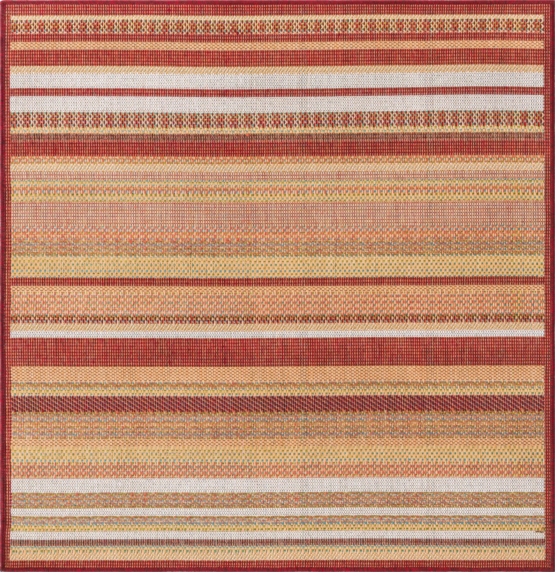5' 3 x 5' 3  Washable Baja Indoor / Outdoor Square Rug