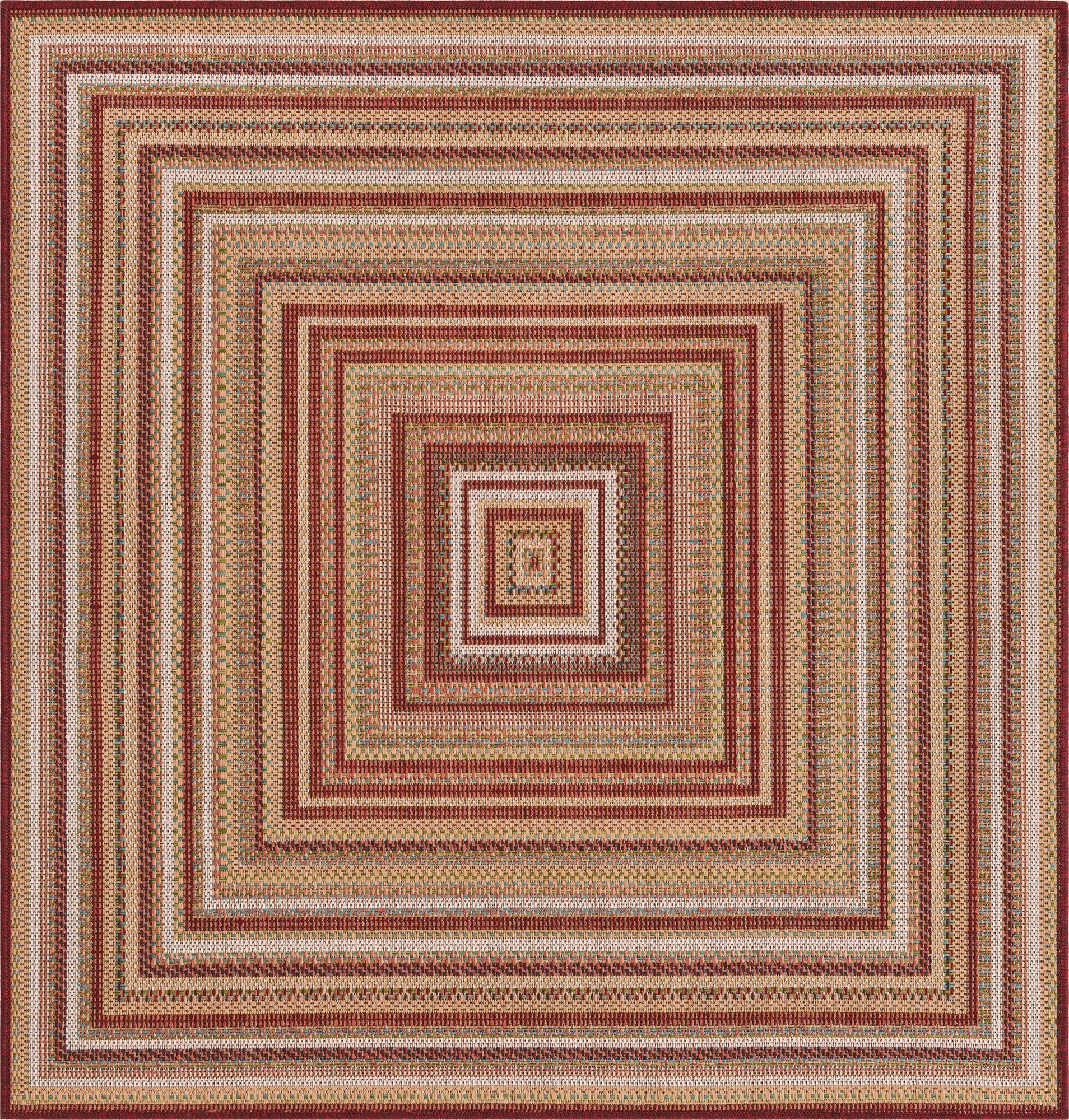 5' 3 x 5' 3  Washable Baja Indoor / Outdoor Square Rug
