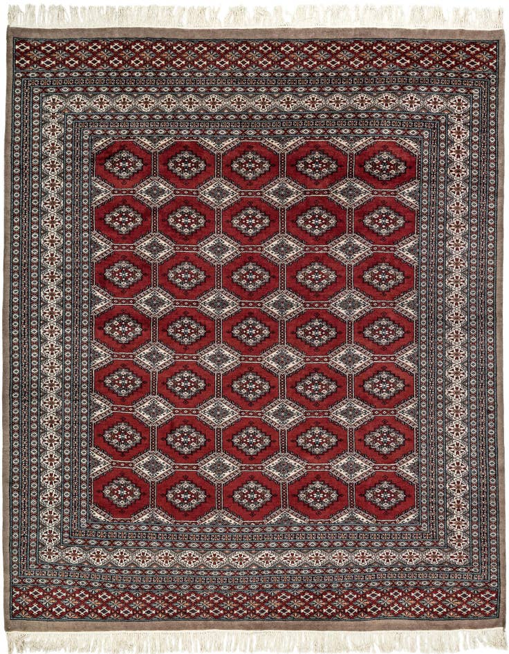 Detail image of 8' 4 x 8' 5 Hand Knotted Bokhara Oriental Wool Square Rug