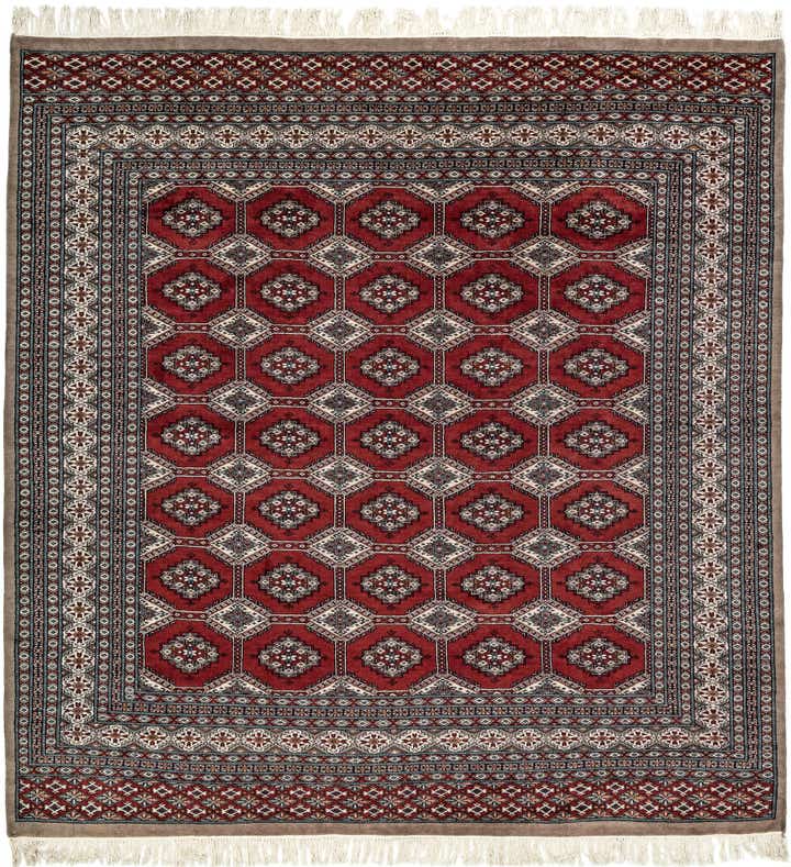 8' 4 x 8' 5 Hand Knotted Bokhara Oriental Wool Square Rug