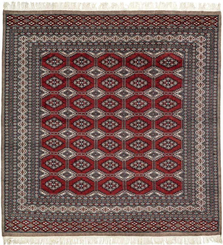 Detail image of 8' 4 x 8' 5 Hand Knotted Bokhara Oriental Wool Square Rug