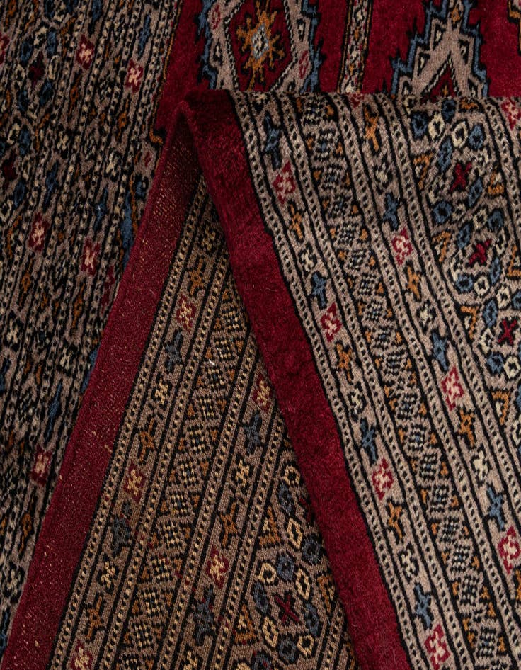 Detail image of 6' x 6' 2  Hand Knotted Bokhara Oriental Wool Square Rug