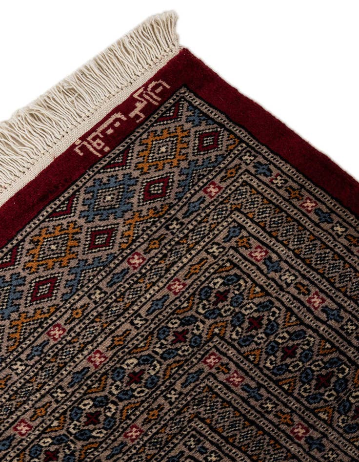 Detail image of 6' x 6' 2  Hand Knotted Bokhara Oriental Wool Square Rug