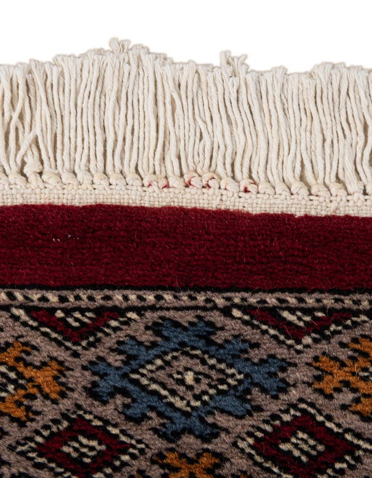 Detail image of 6' x 6' 2  Hand Knotted Bokhara Oriental Wool Square Rug