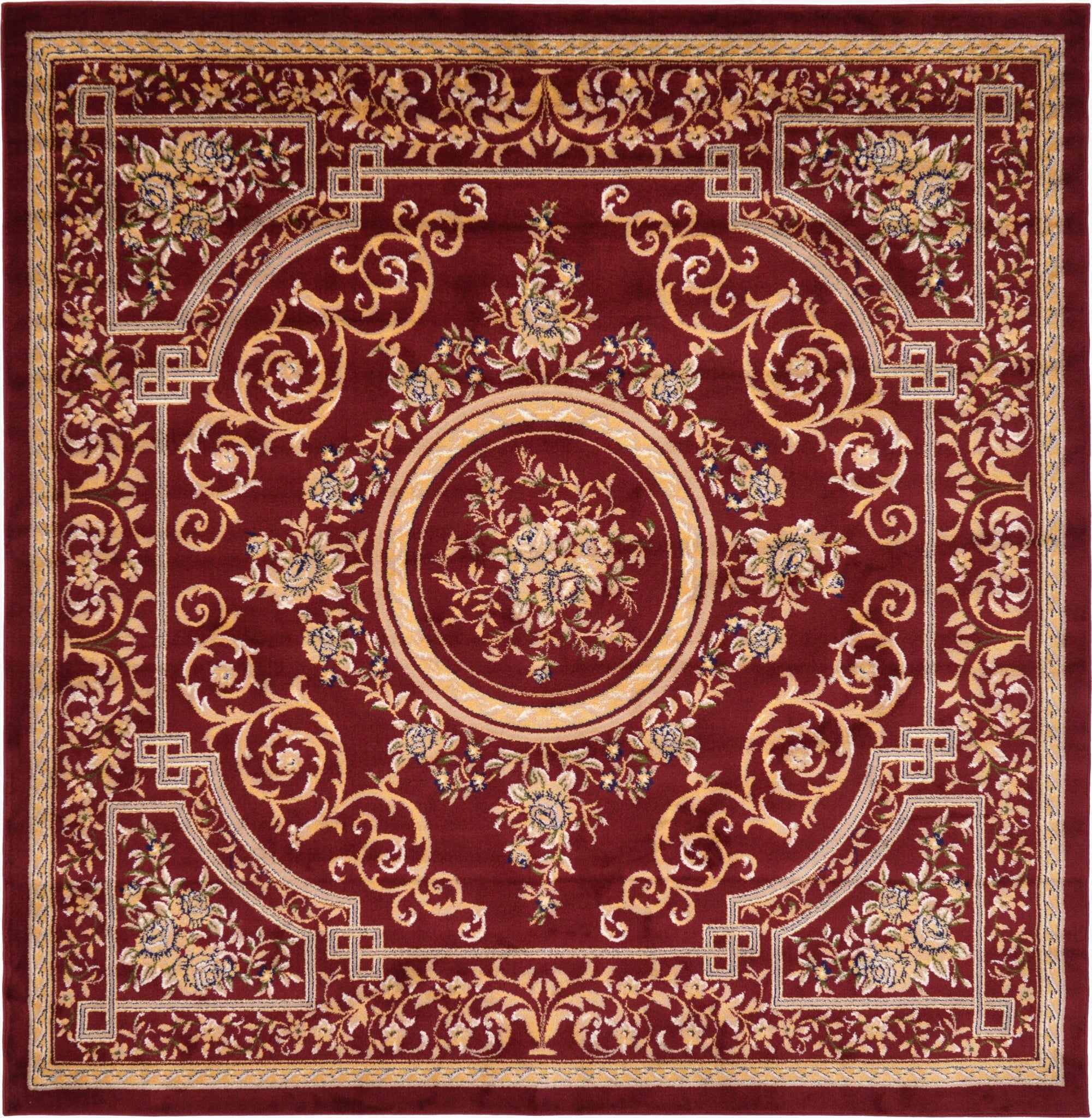 8' x 8' Classic Aubusson Square Rug