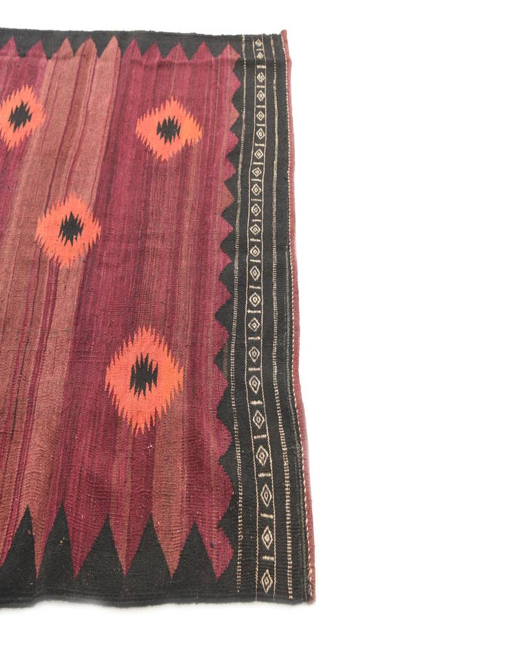 Detail image of 4' 4 x 4' 7  Hand Woven Kilim Afghan Wool Square Rug