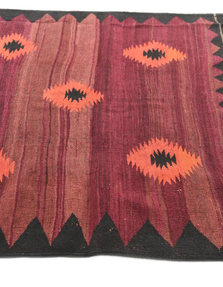 Detail image of 4' 4 x 4' 7  Hand Woven Kilim Afghan Wool Square Rug