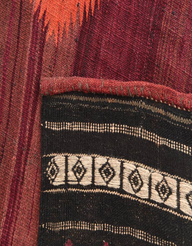 Detail image of 4' 4 x 4' 7  Hand Woven Kilim Afghan Wool Square Rug