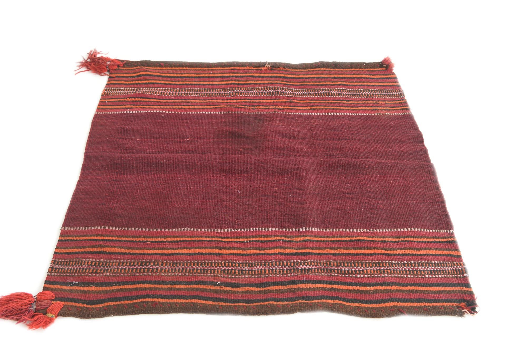 3' 4 x 3' 6 Hand Woven Kilim Afghan Wool Square Rug