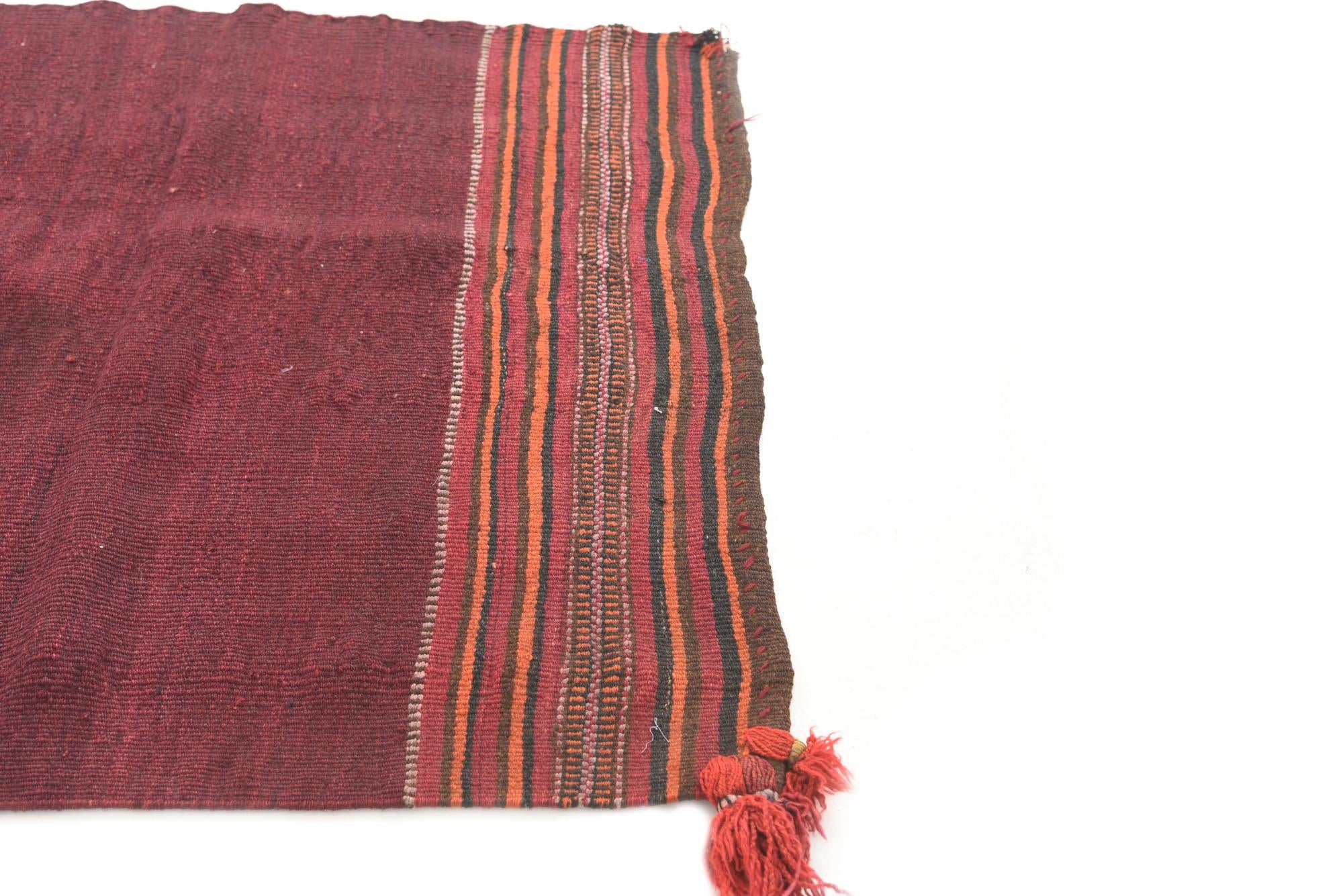 3' 4 x 3' 6 Hand Woven Kilim Afghan Wool Square Rug