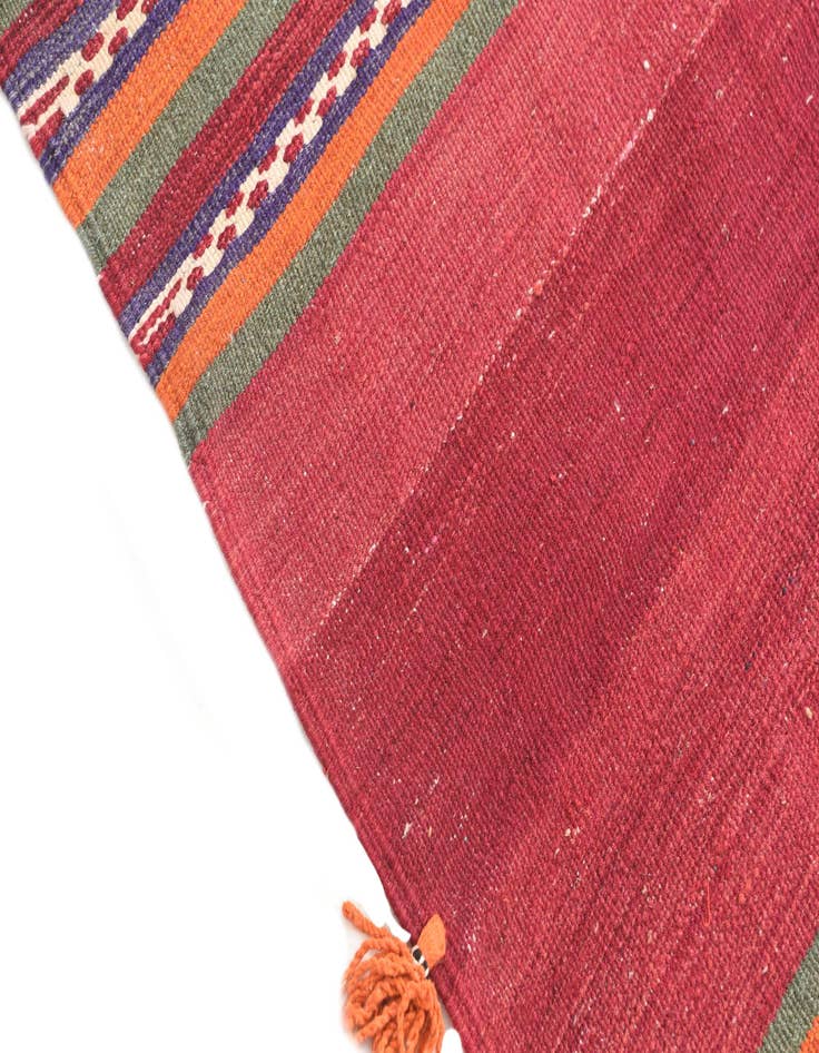 Detail image of 3' 7 x 3' 8 Hand Woven Kilim Afghan Wool Square Rug
