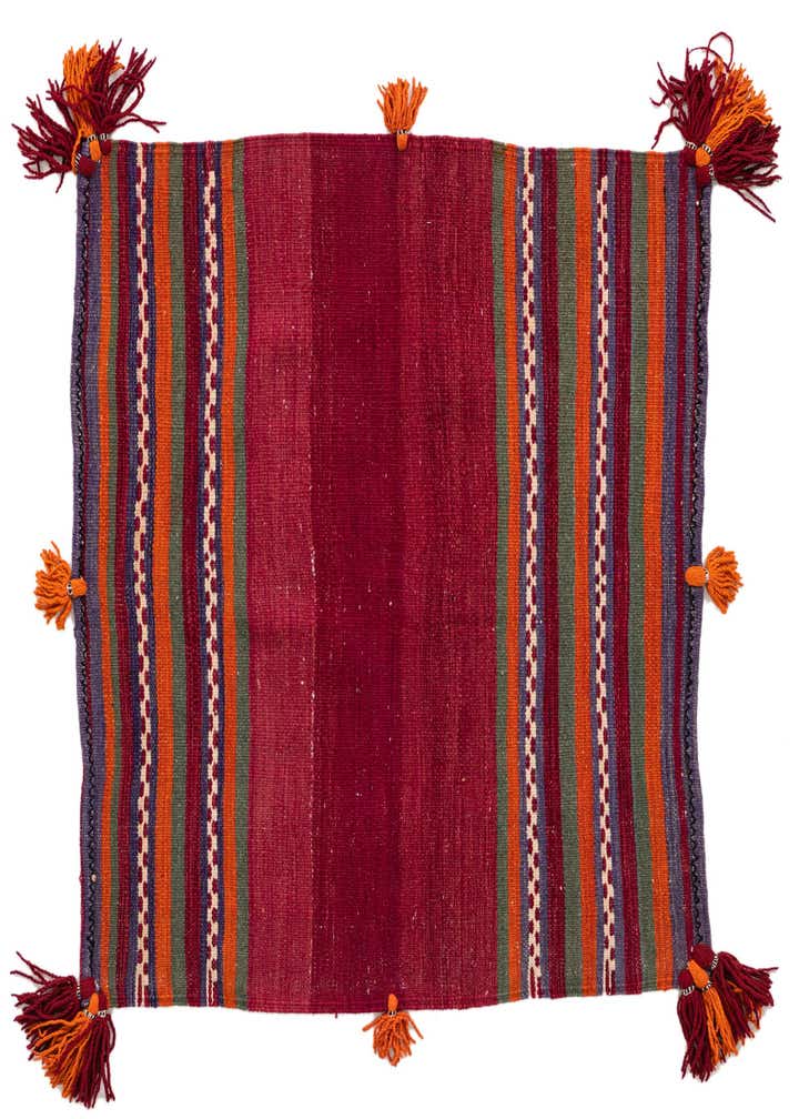 3' 7 x 3' 8 Hand Woven Kilim Afghan Wool Square Rug