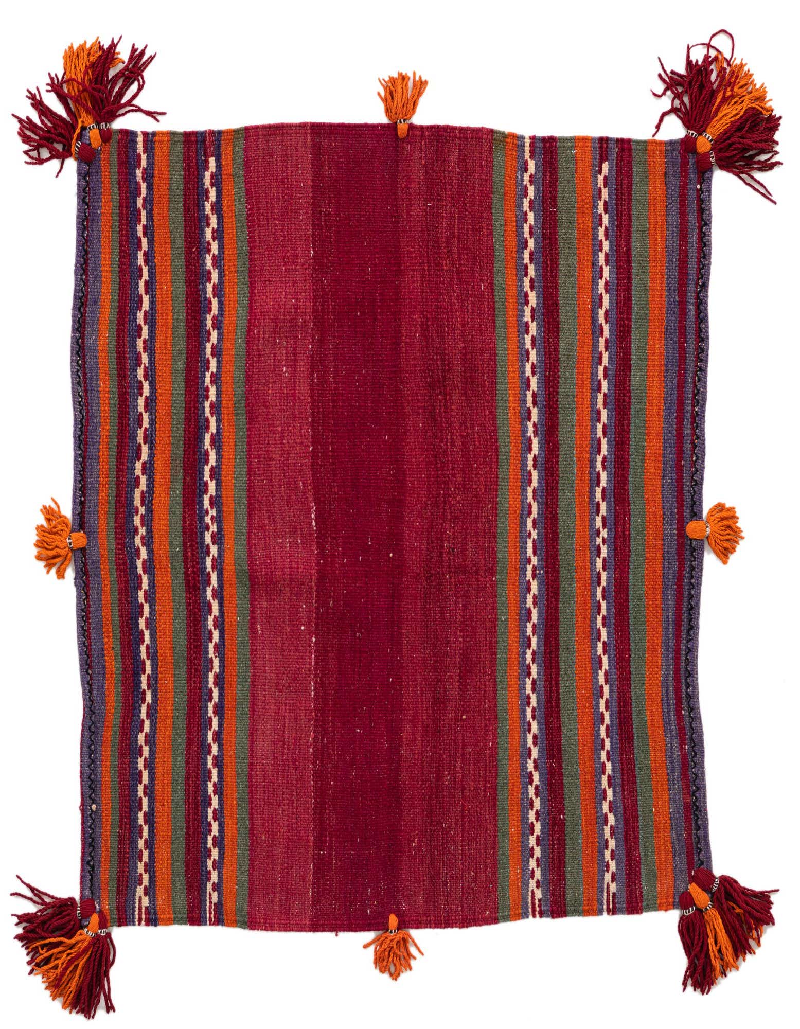 3' 7 x 3' 8 Hand Woven Kilim Afghan Wool Square Rug