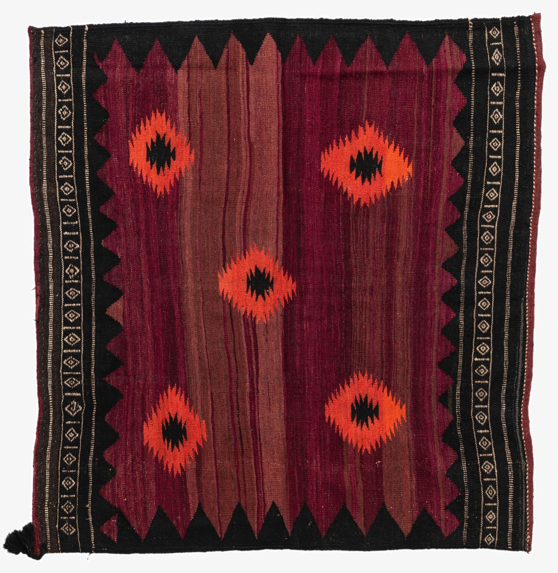 4' 4 x 4' 7  Hand Woven Kilim Afghan Wool Square Rug