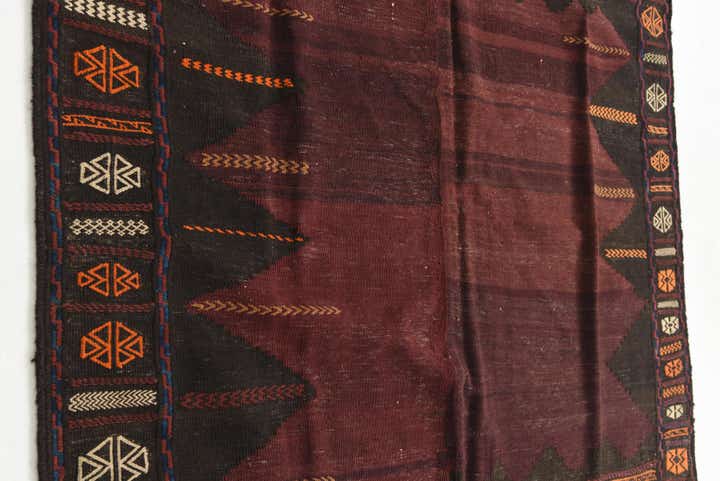 4' 2 x 4' 6 Hand Knotted Kilim Fars Persian Wool Square Rug