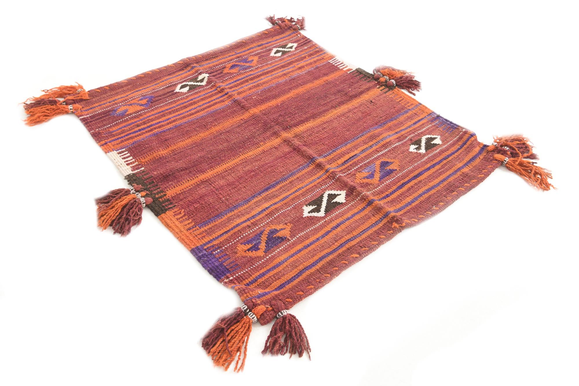 3' 5 x 3' 9 Hand Woven Kilim Fars Wool Square Rug