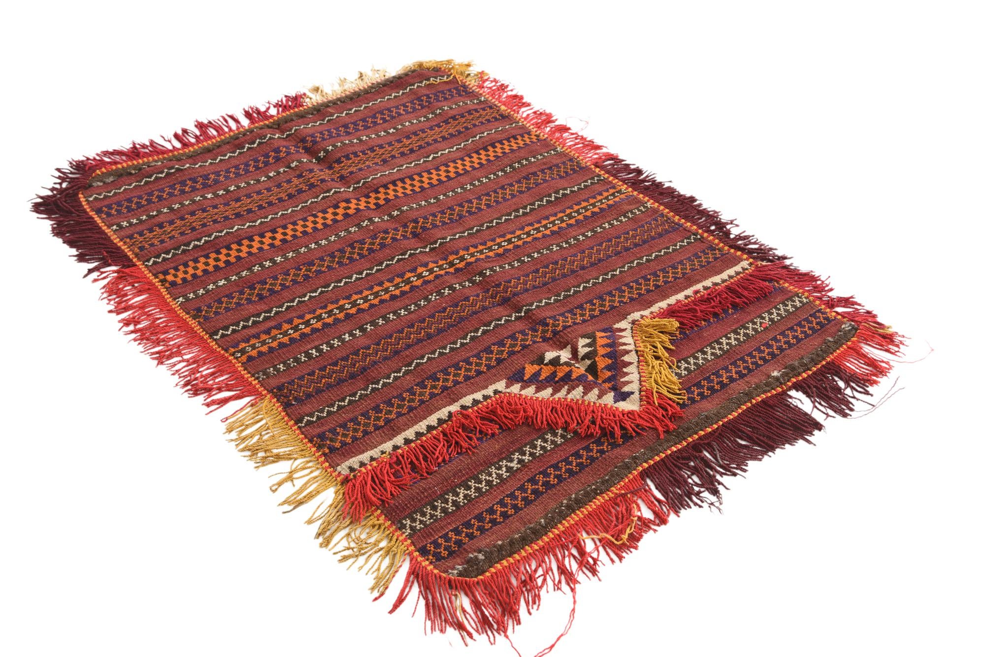 3' 1 x 4' Hand Woven Kilim Fars Wool Square Rug