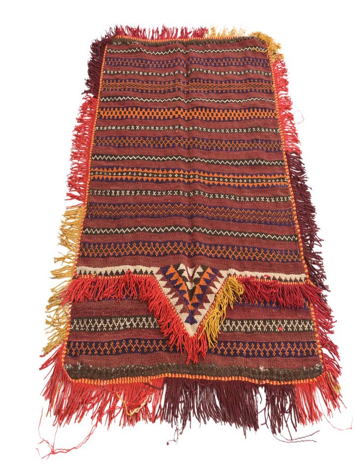 Detail image of 3' 1 x 4'  Hand Woven Kilim Fars Wool Square Rug