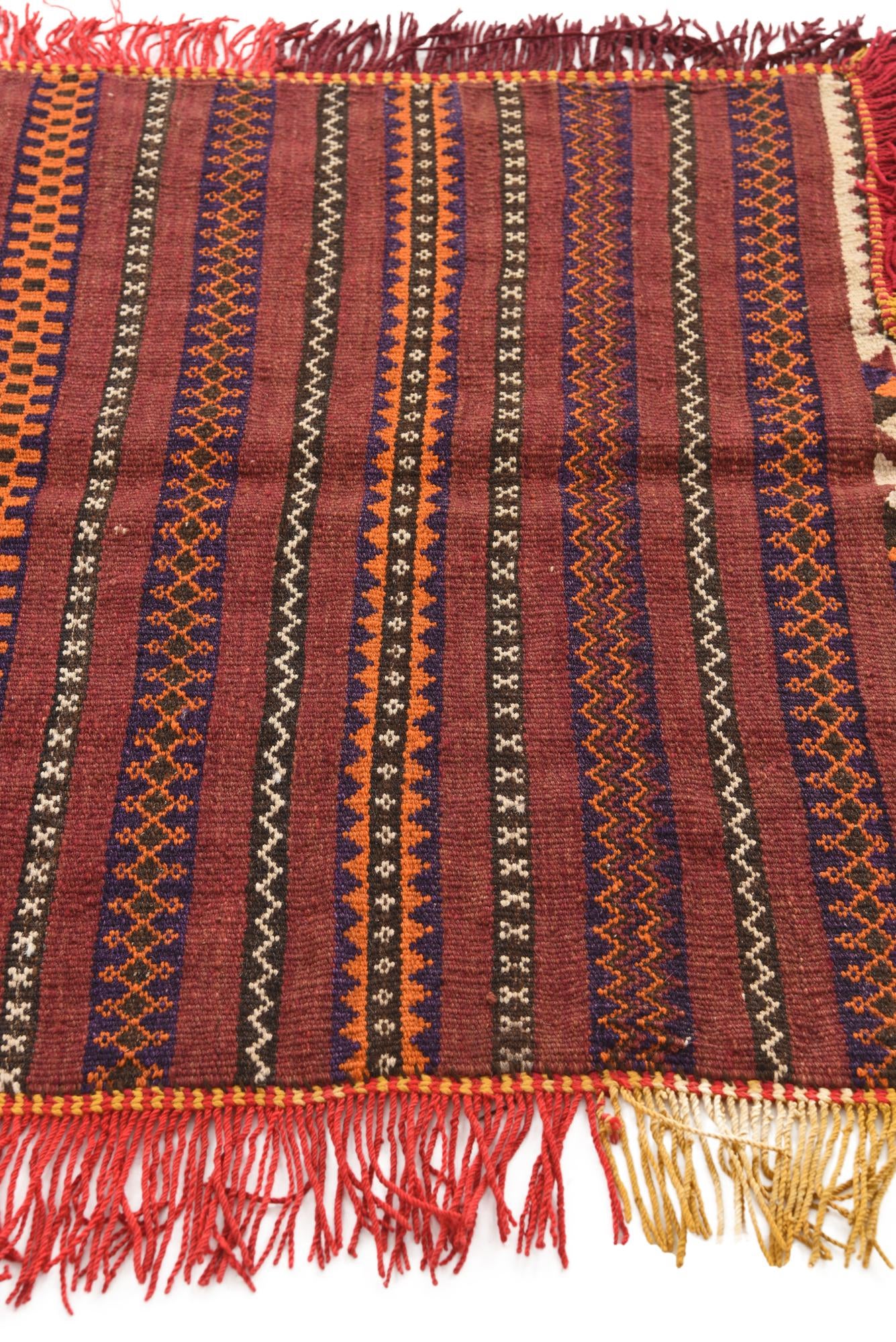 3' 1 x 4' Hand Woven Kilim Fars Wool Square Rug