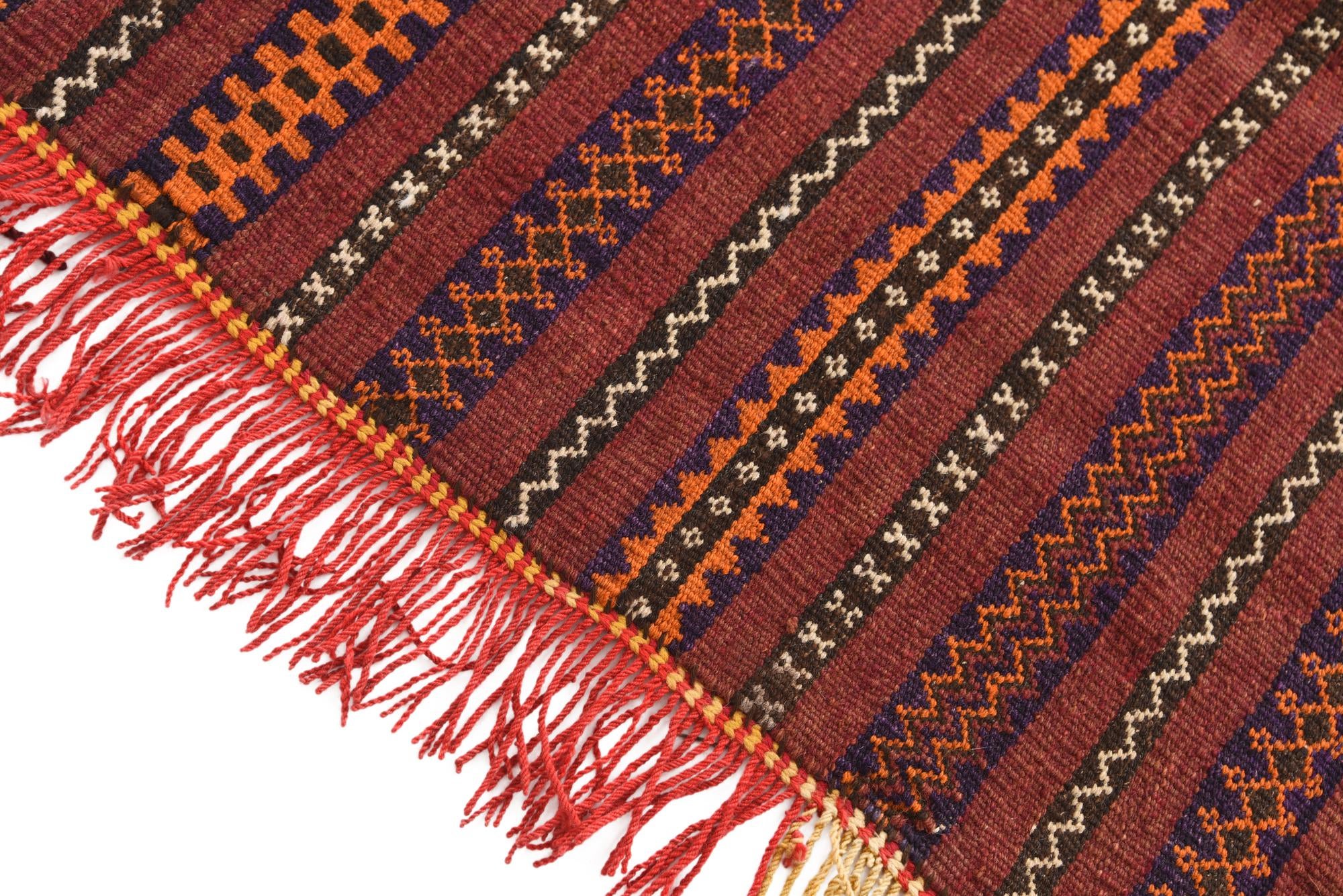 3' 1 x 4' Hand Woven Kilim Fars Wool Square Rug
