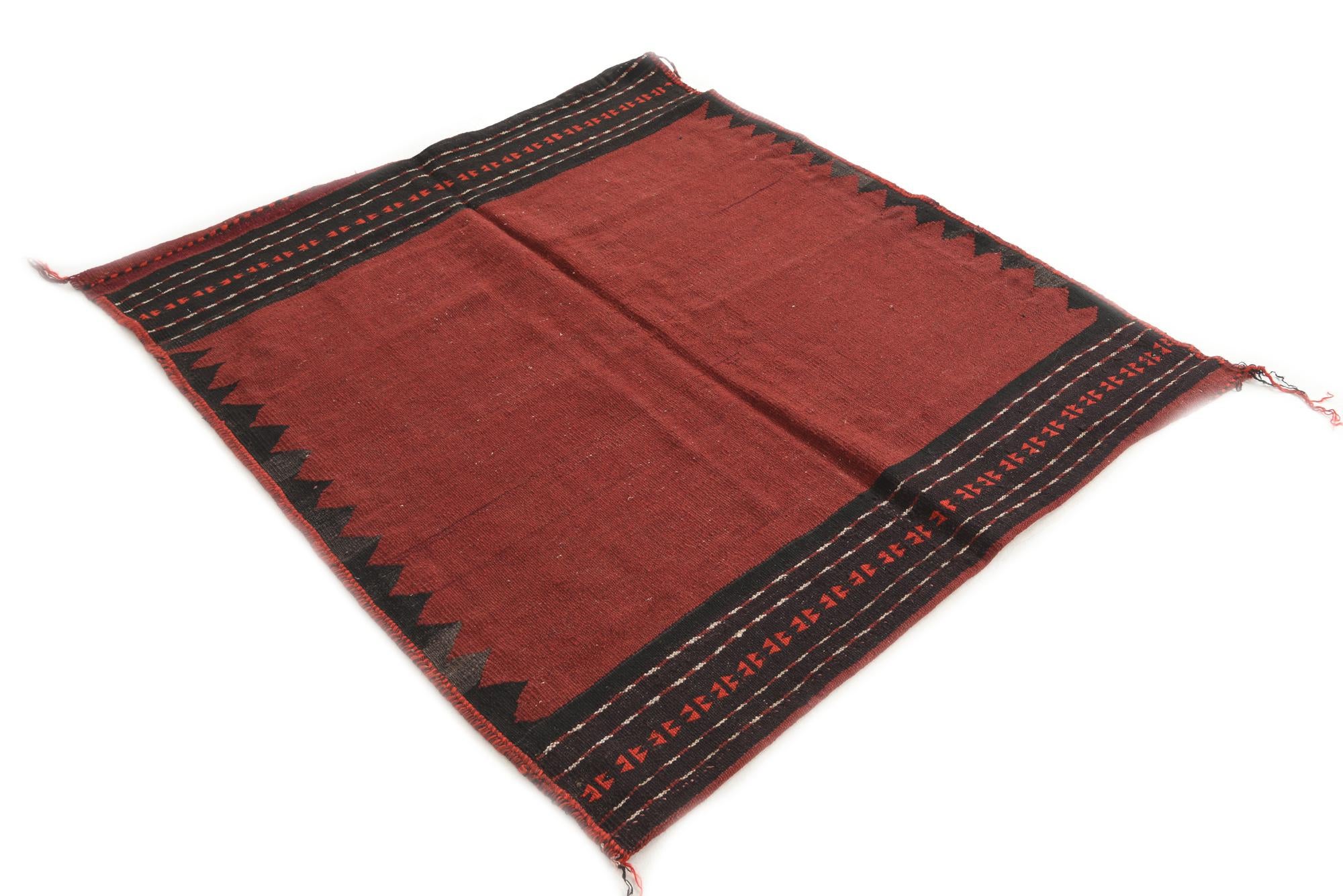 4' 3 x 4' 5 Hand Woven Kilim Fars Wool Square Rug