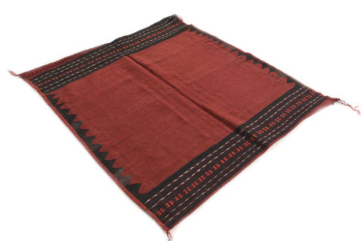 Detail image of 4' 3 x 4' 5 Hand Woven Kilim Fars Wool Square Rug