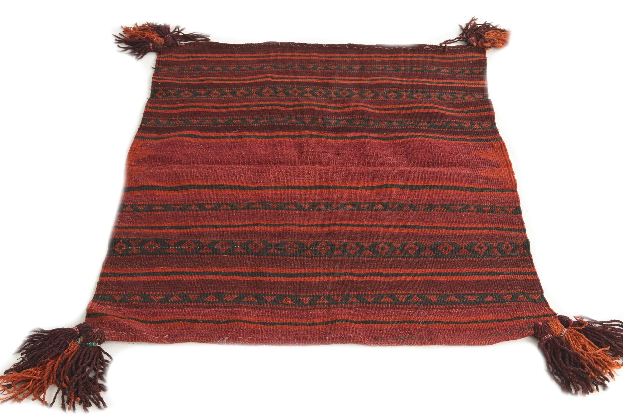 3' 5 x 3' 9 Hand Woven Kilim Fars Wool Square Rug