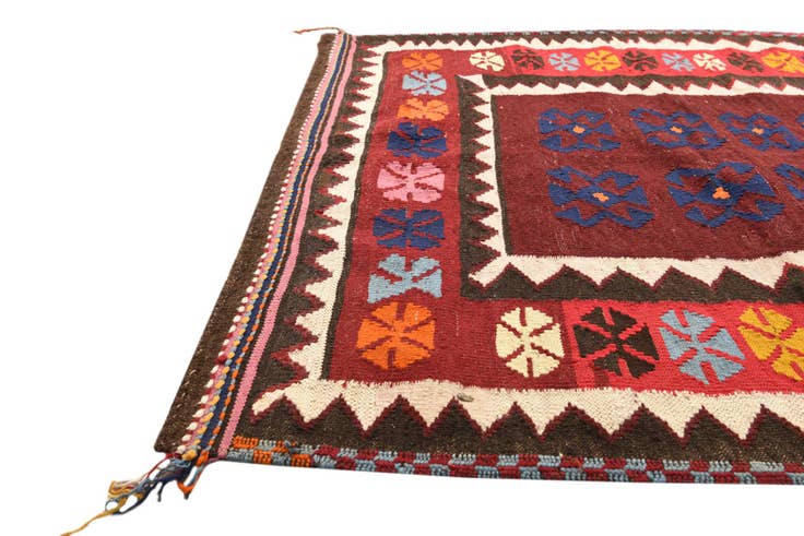 Detail image of 4' 1 x 4' 2 Hand Woven Kilim Fars Wool Square Rug