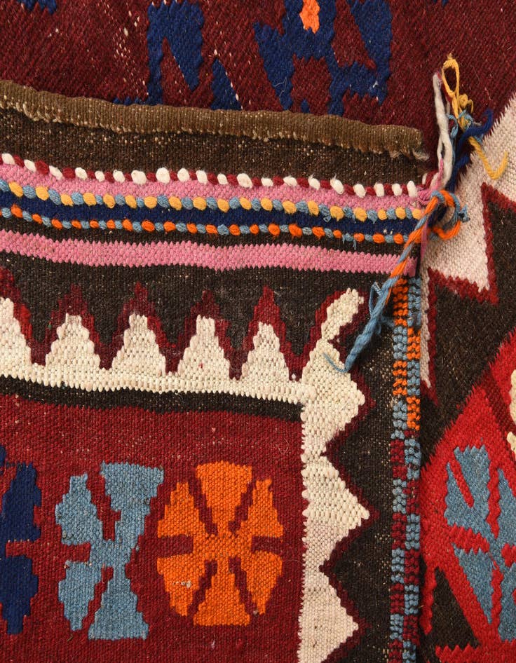 Detail image of 4' 1 x 4' 2  Hand Woven Kilim Fars Wool Square Rug
