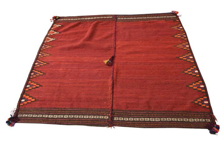 5' x 5' 2 Hand Woven Kilim Fars Wool Square Rug