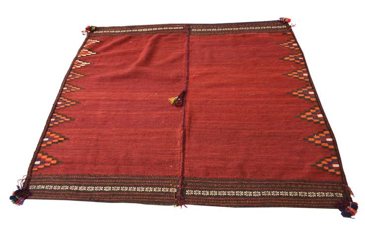 Detail image of 5' x 5' 2 Hand Woven Kilim Fars Wool Square Rug
