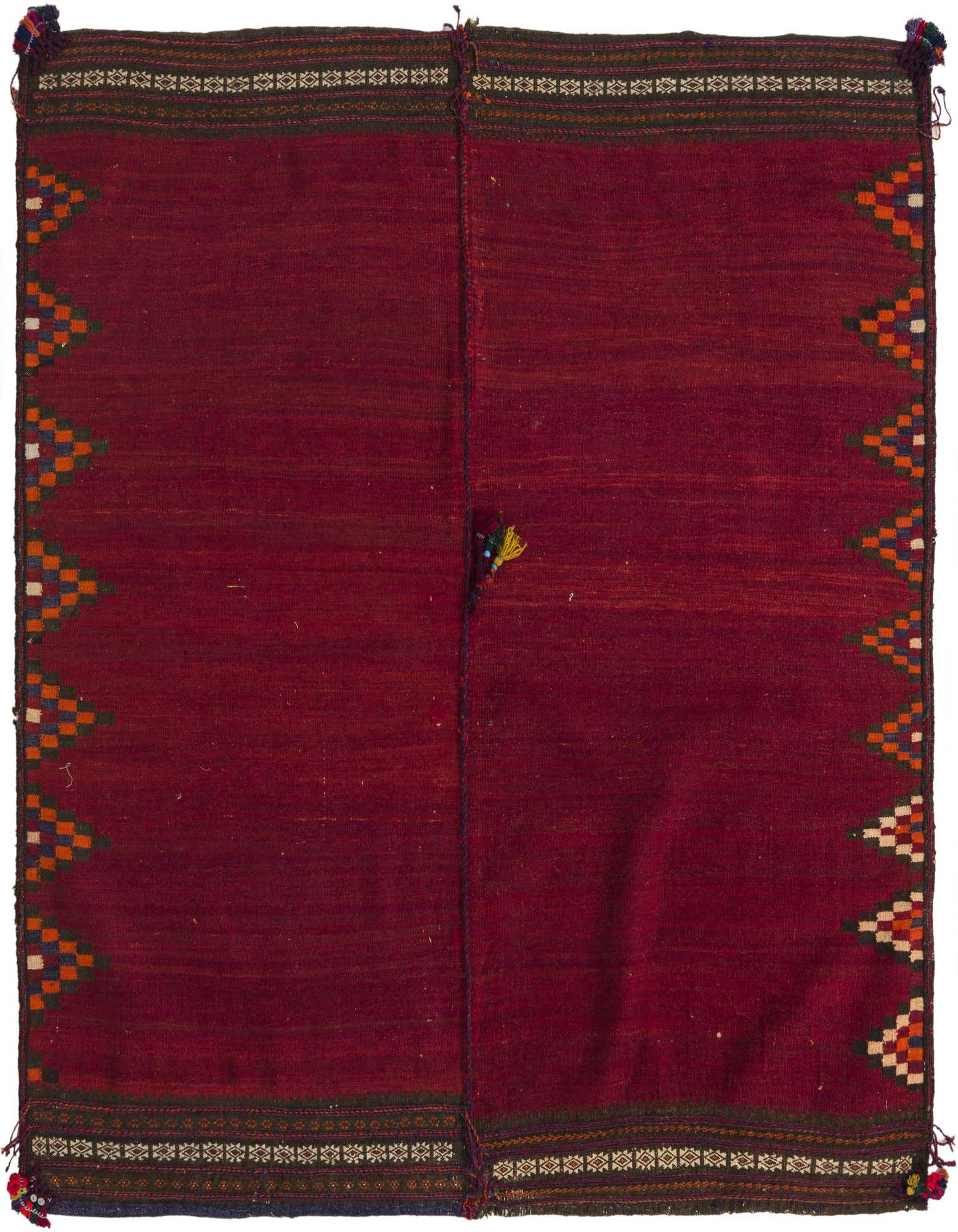 5' x 5' 2 Hand Woven Kilim Fars Wool Square Rug