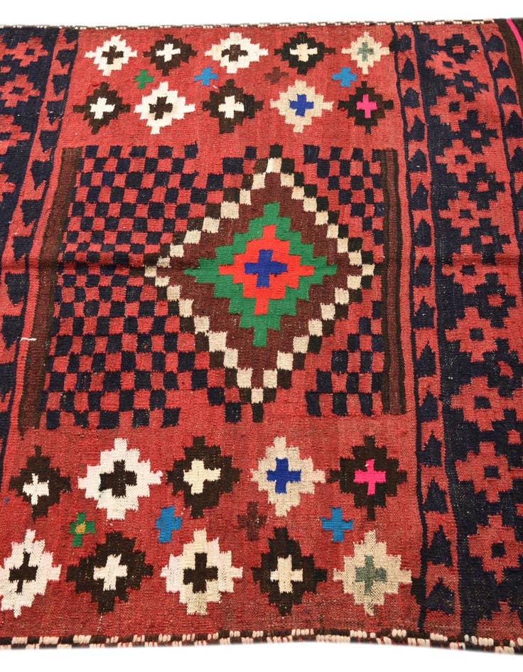 Detail image of 4' x 4'  Hand Woven Kilim Fars Wool Square Rug