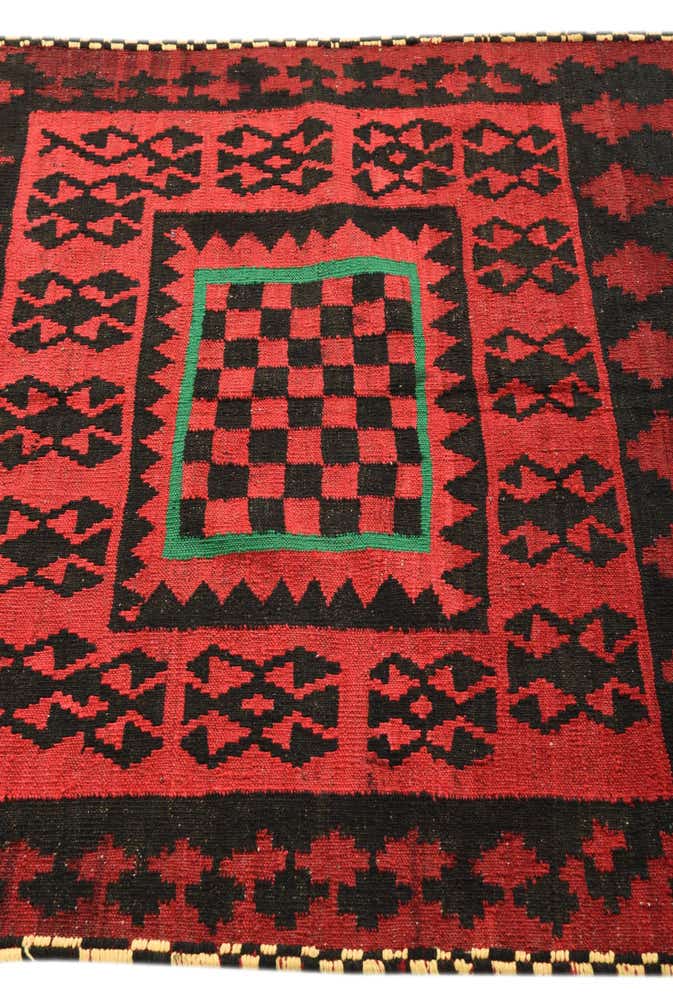 4' x 4' Hand Woven Kilim Fars Wool Square Rug
